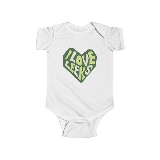 "I Love Leeks" Onesie - White